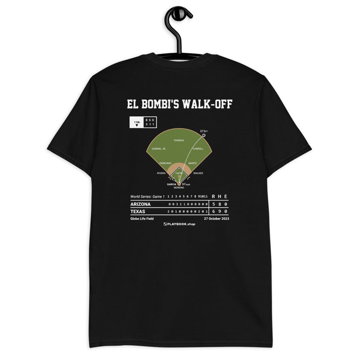 Texas Rangers Greatest Plays T-shirt: El Bombi's Walk-Off (2023)