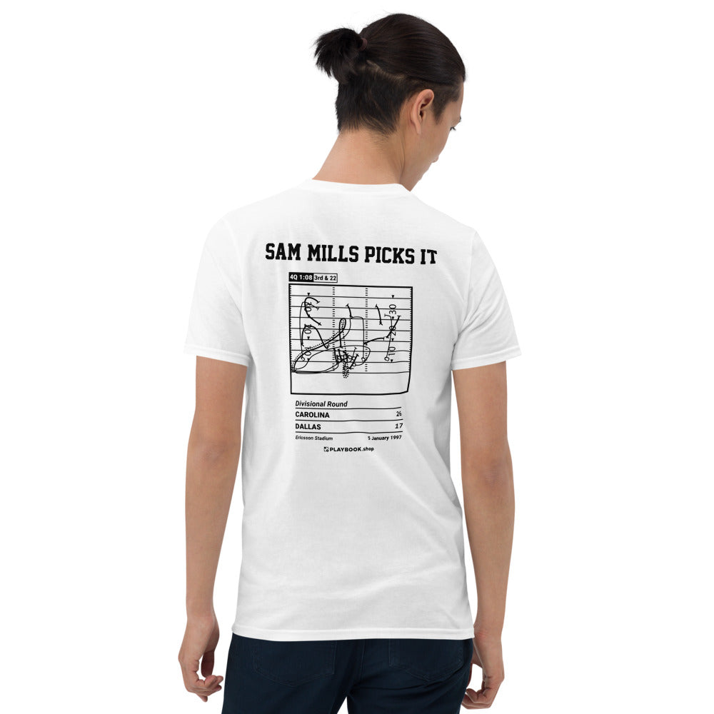 Carolina Panthers Greatest Plays T-shirt: Sam Mills Picks It (1997)