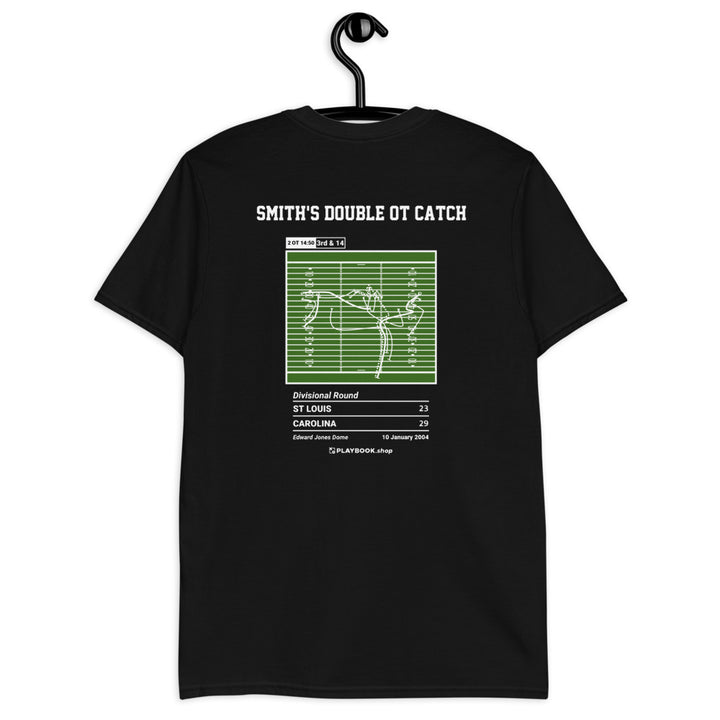 Carolina Panthers Greatest Plays T-shirt: Smith's Double OT Catch (2004)