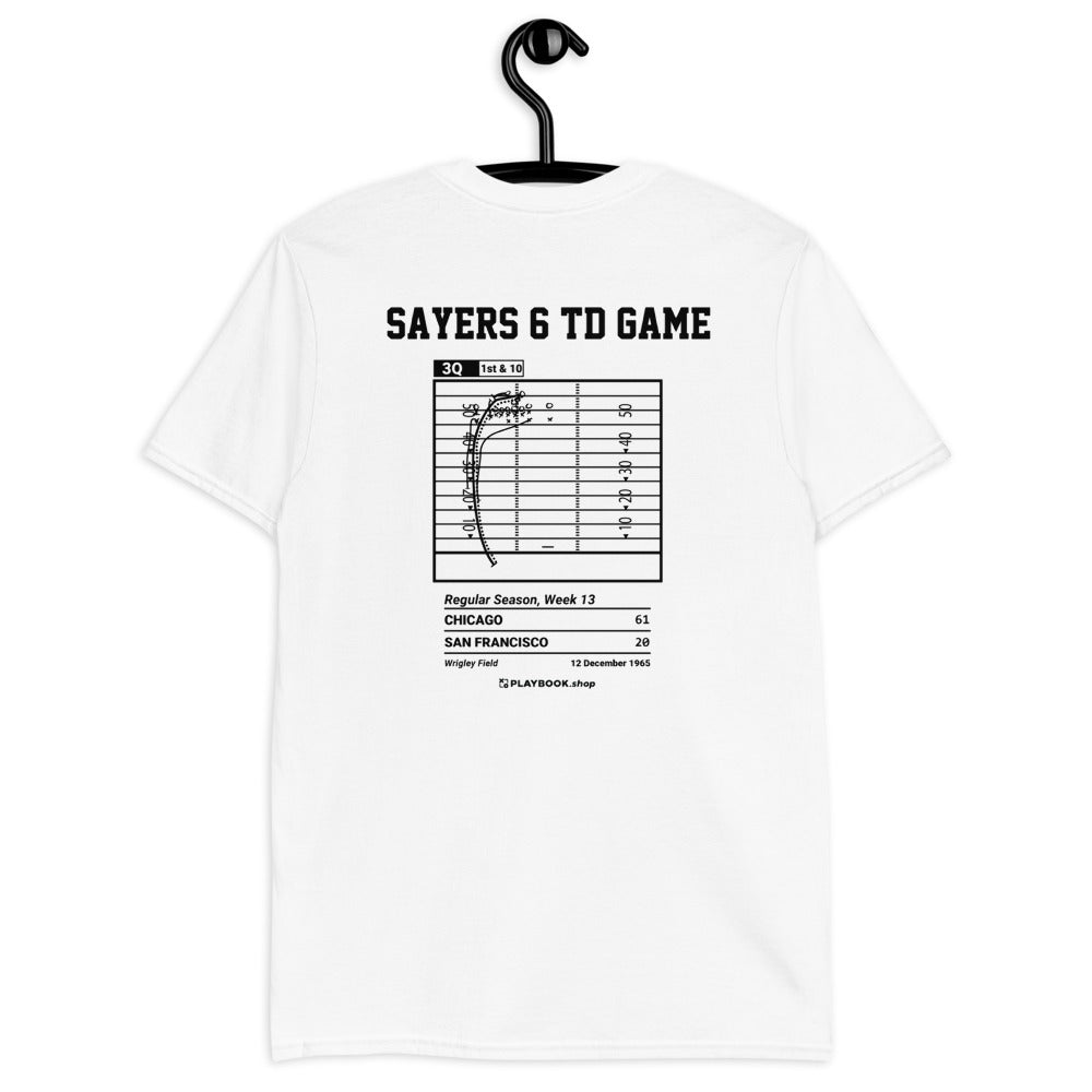 Chicago Bears Greatest Plays T-shirt: Sayers 6 TD game (1965)