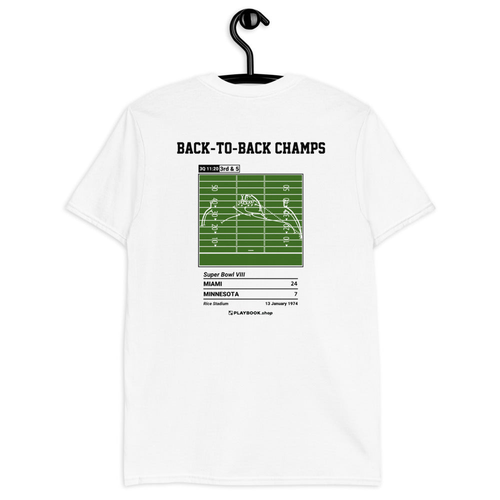 Miami Dolphins Greatest Plays T-shirt: Back-to-back Champs (1974)