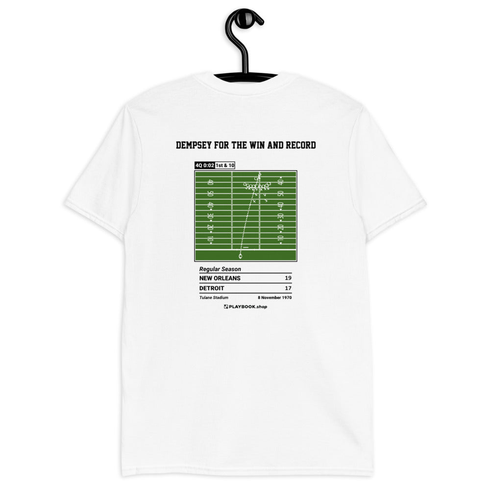 New Orleans Saints Greatest Plays T-shirt: Dempsey for the win and record (1970)