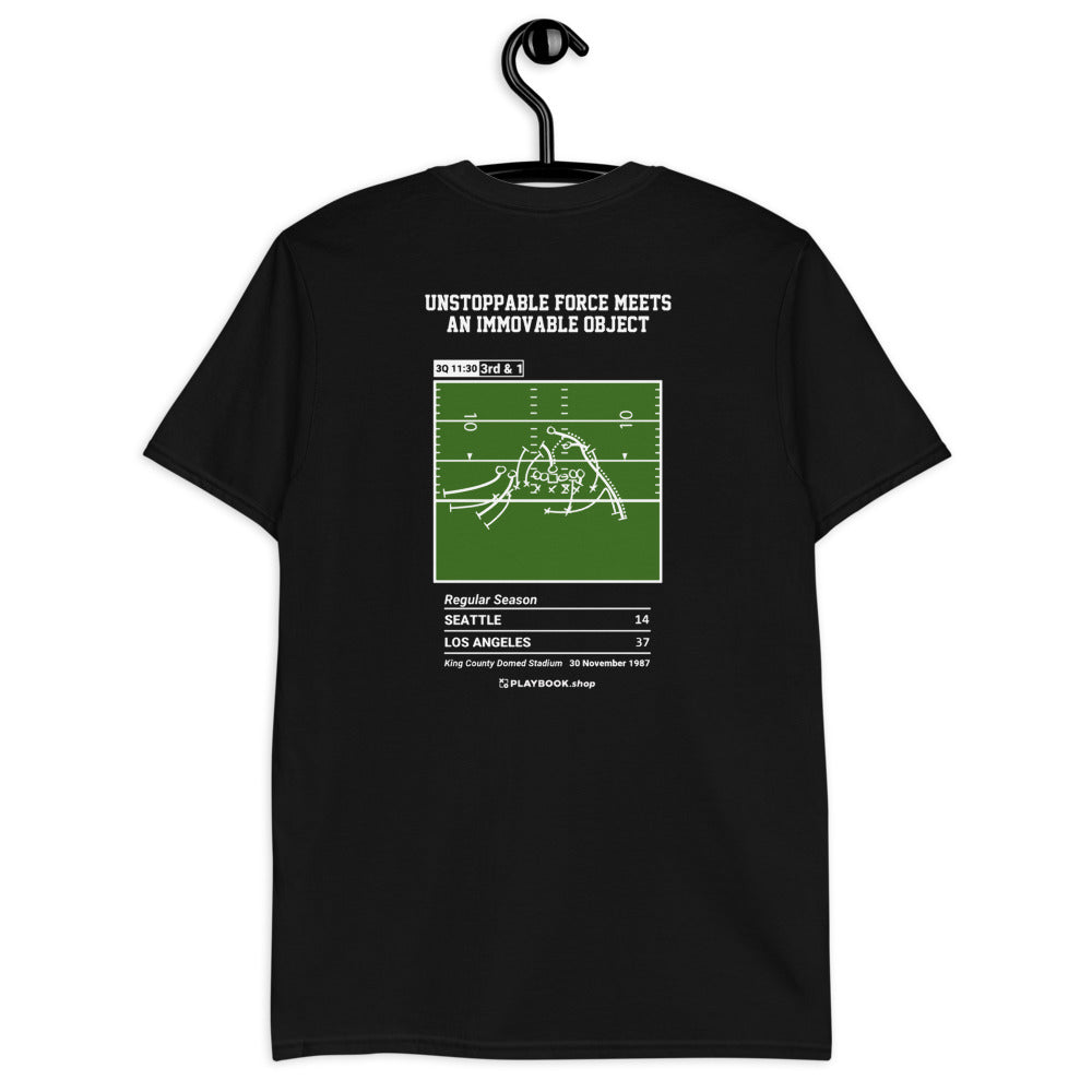 Oakland Raiders Greatest Plays T-shirt: Unstoppable force meets an immovable object (1987)