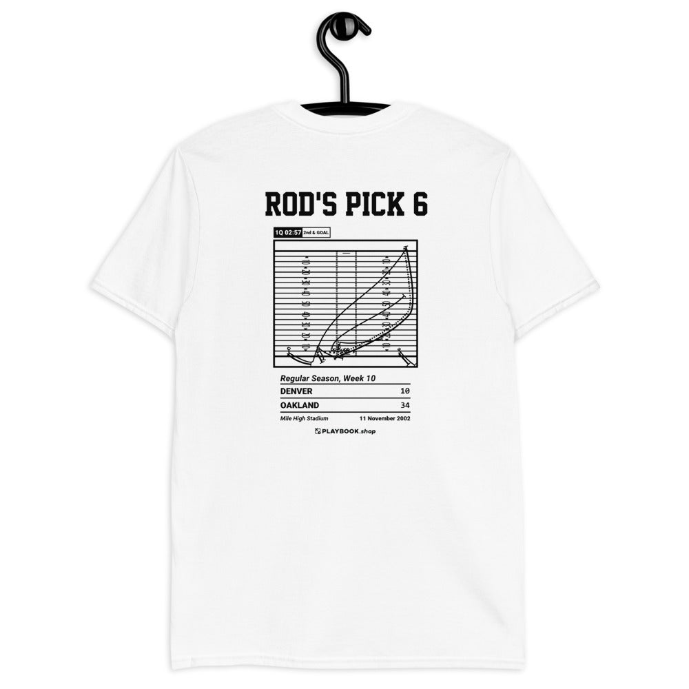 Oakland Raiders Greatest Plays T-shirt: Rod's Pick 6 (2002)