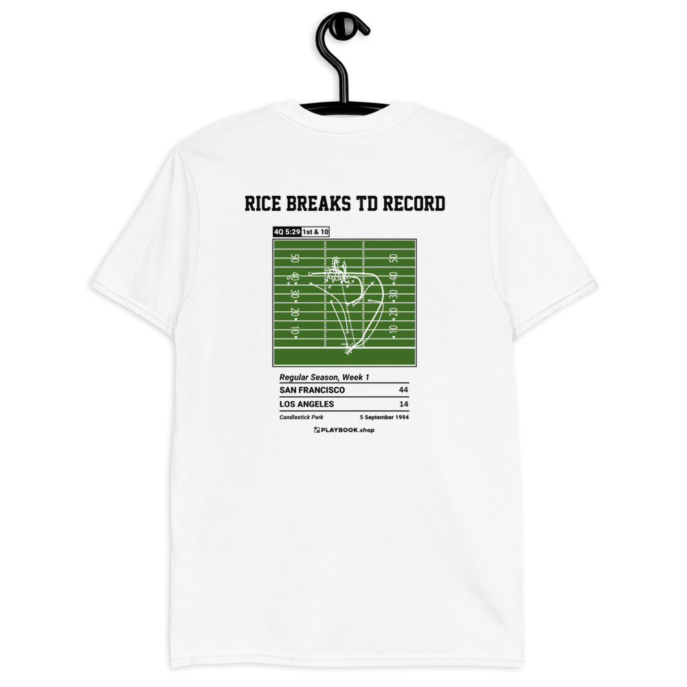 San Francisco 49ers Greatest Plays T-shirt: Rice breaks TD record (1994)