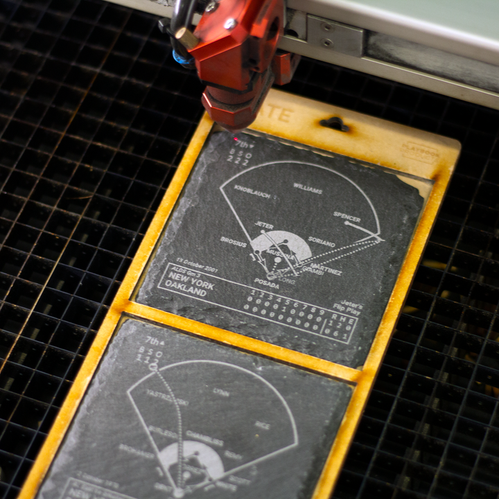 laser engraved slate coaster set